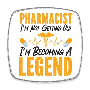 Pharmacy Tech Technician - Square fridge magnet - white - Front