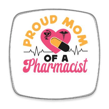 Technicien en pharmacie - Magnet carré - blanc - Devant