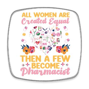 Technicien en pharmacie - Magnet carré - blanc - Devant