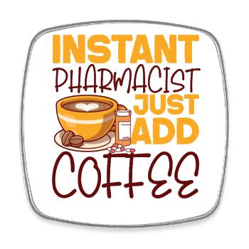 Technicien en pharmacie - Magnet carré - blanc - Devant