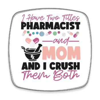 Technicien en pharmacie - Magnet carré - blanc - Devant