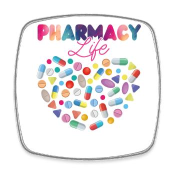 Technicien en pharmacie - Magnet carré - blanc - Devant