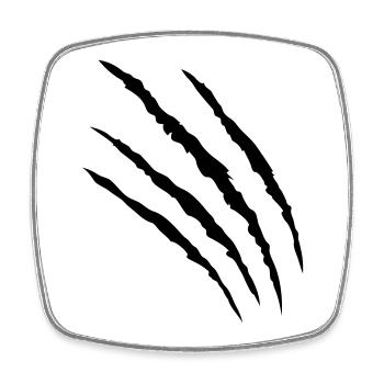 kratzer tatze klaue claws pfote - Square fridge magnet - white - Front
