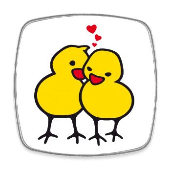 chicks in love (b) - Square fridge magnet - white - Front