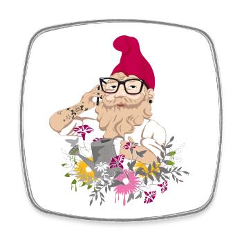Garden Hipster - Square fridge magnet - white - Front