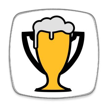 Weltmeister Bier Pokal - Viereckiger Kühlschrankmagnet - Weiß - Vorne