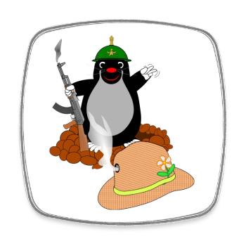 Battle Mole - Square fridge magnet - white - Front