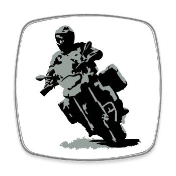 Reiseenduro klein - Viereckiger Kühlschrankmagnet - Weiß - Vorne