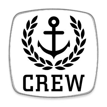 Crew - Viereckiger Kühlschrankmagnet - Weiß - Vorne