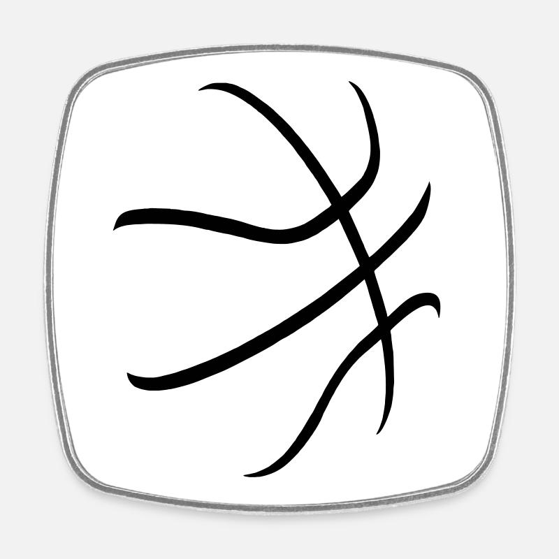 basketball - Magnet carré - blanc