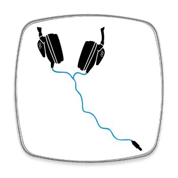 kopfhörer headphones DJ - Viereckiger Kühlschrankmagnet - Weiß - Vorne