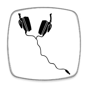 kopfhörer DJ headphones - Viereckiger Kühlschrankmagnet - Weiß - Vorne