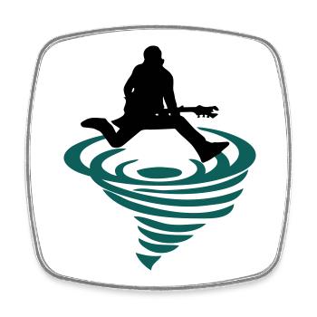 Rocker Emblem - Viereckiger Kühlschrankmagnet - Weiß - Vorne