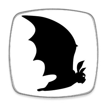 Fledermaus Cartoon – Gothic Nacht Halloween Shirt - Viereckiger Kühlschrankmagnet - Weiß - Vorne