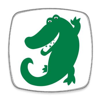 krokodil - Viereckiger Kühlschrankmagnet - Weiß - Vorne