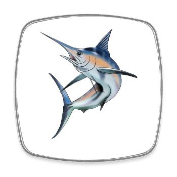 Speerfisch - Viereckiger Kühlschrankmagnet - Weiß - Vorne