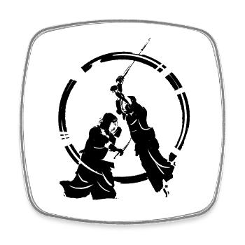 Kendo - Viereckiger Kühlschrankmagnet - Weiß - Vorne