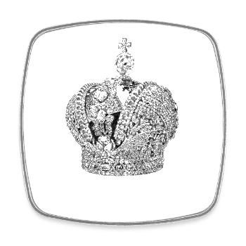 Couronne de l'Empire russe - Magnet carré - blanc - Devant