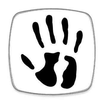 Hand - date of birth - 5 years - Square fridge magnet - white - Front