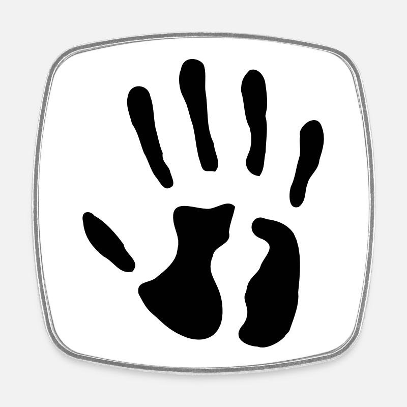 Hand - date of birth - 5 years - Square fridge magnet - white