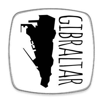 Gibraltar - Viereckiger Kühlschrankmagnet - Weiß - Vorne