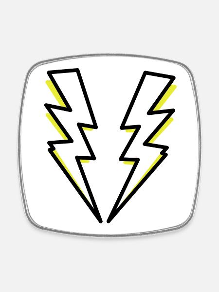 Blitze,Blitz,Blitzer, - Viereckiger Kühlschrankmagnet - Weiß