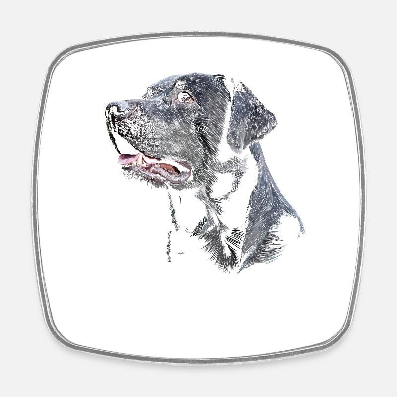 Labrador - Viereckiger Kühlschrankmagnet - Weiß