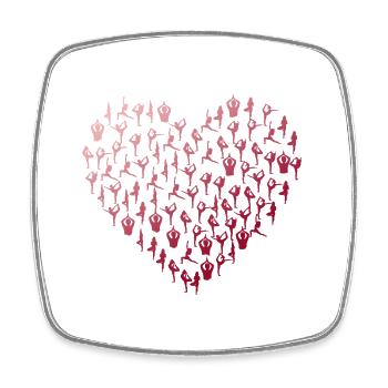 Yoga coeur yogis minimal namaste yogis bouddha amour - Magnet carré - blanc - Devant
