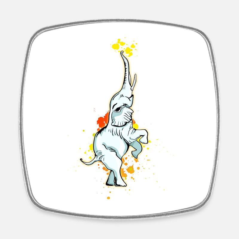éléphant blob cirque feat balance artiste - Magnet carré - blanc