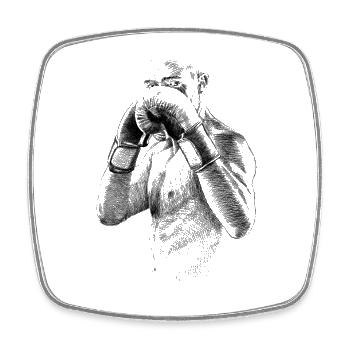 Boxer - Square fridge magnet - white - Front