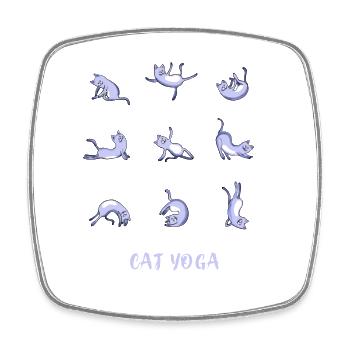 Katze yoga om Meditation Sport Workout Spiritual - Viereckiger Kühlschrankmagnet - Weiß - Vorne