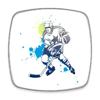 Championnat de hockey sur glace Attaque de rondelle Cool Polar Bears - Magnet carré - blanc - Devant