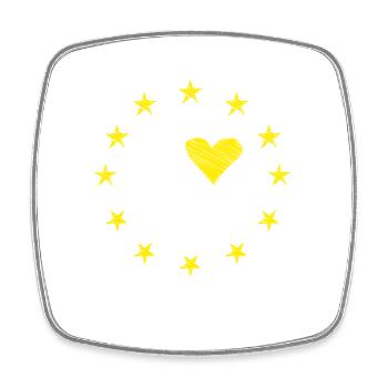 I Love europe Star Herz eu Wahl brüssel Europa lol - Viereckiger Kühlschrankmagnet - Weiß - Vorne