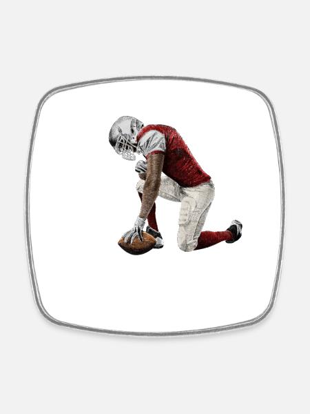 American football - Square fridge magnet - white