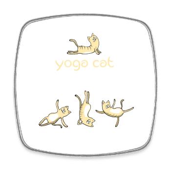 chat de yoga de chat mignon humour namaste drôle LOL - Magnet carré - blanc - Devant