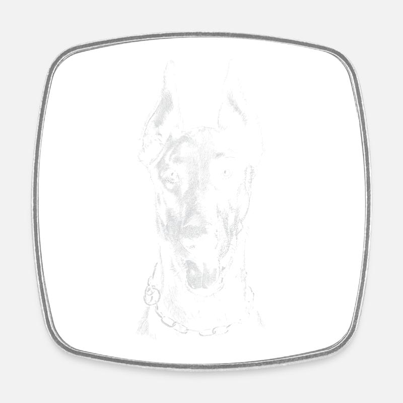 Dobermann - Viereckiger Kühlschrankmagnet - Weiß
