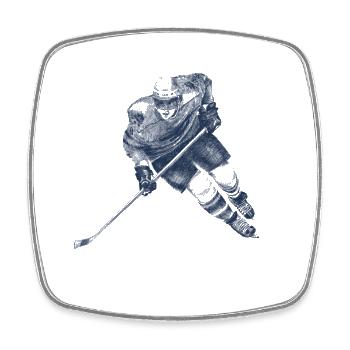 Hockey - Magnet carré - blanc - Devant