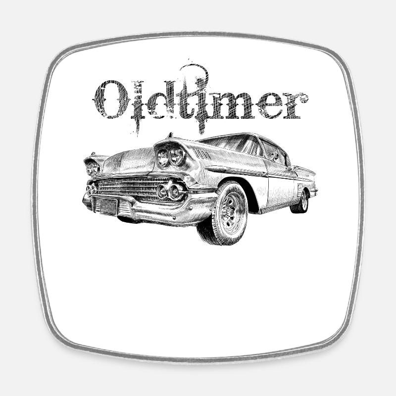 Oldtimer - Viereckiger Kühlschrankmagnet - Weiß