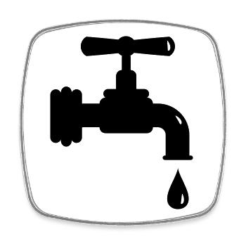 A dripping tap - Square fridge magnet - white - Front