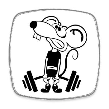 Pump Maus kontur 1c - Square fridge magnet - white - Front