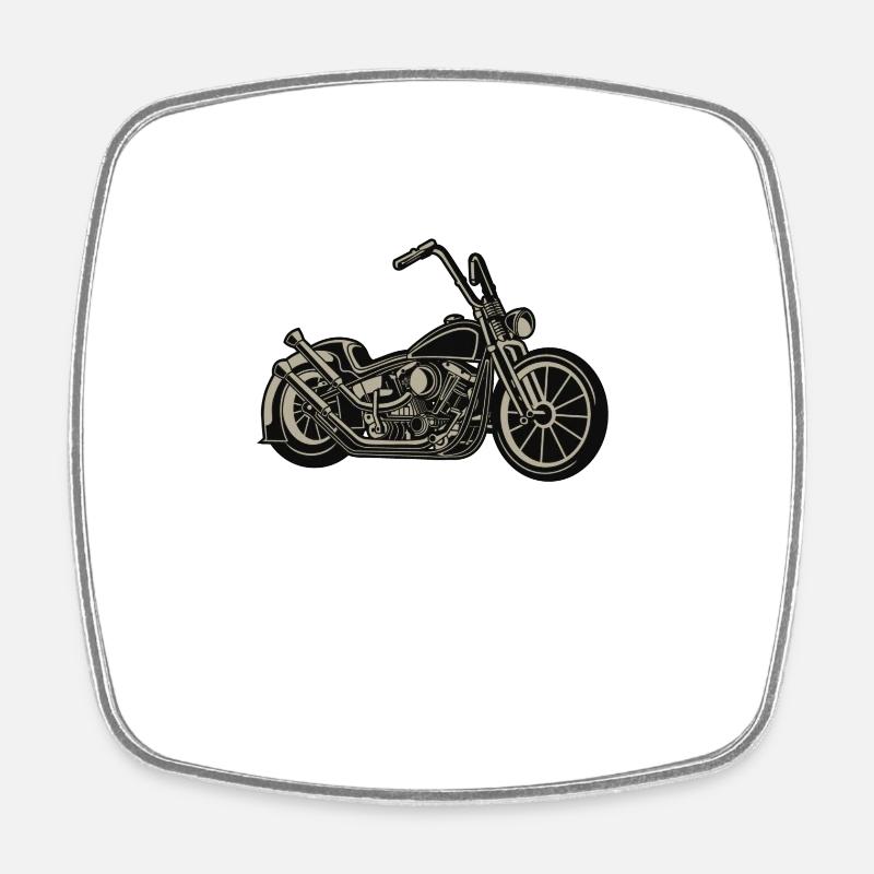 Chopper - Viereckiger Kühlschrankmagnet - Weiß