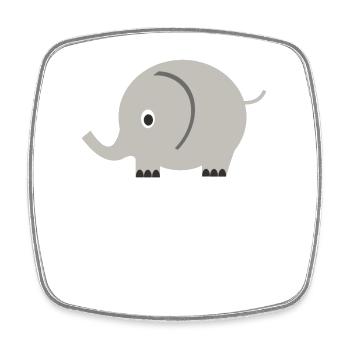 Elefant - Viereckiger Kühlschrankmagnet - Weiß - Vorne