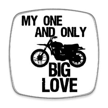 Big Love - Moto Motard Motard Disant cadeau - Magnet carré - blanc - Devant