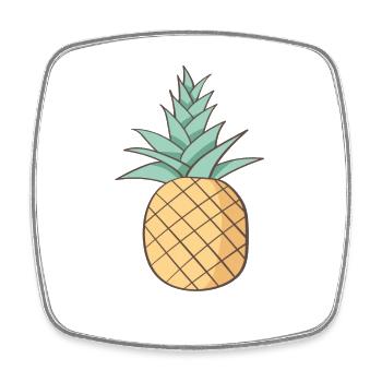 pineapple - Square fridge magnet - white - Front