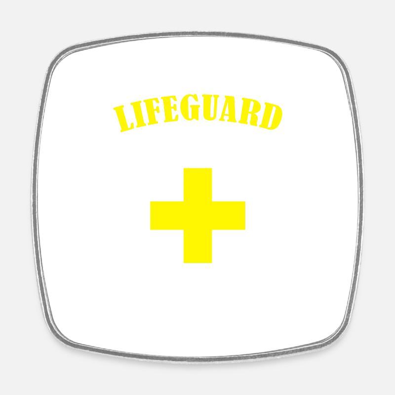 surveillant de baignade - Magnet carré - blanc