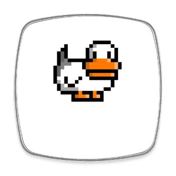 Retro Ente - Viereckiger Kühlschrankmagnet - Weiß - Vorne