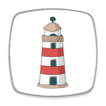 lighthouse - Square fridge magnet - white - Front