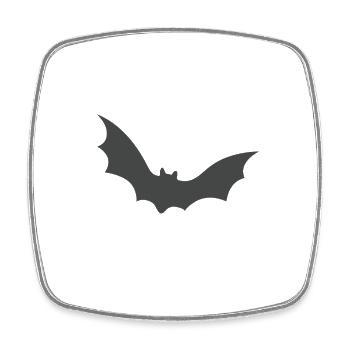 Fledermaus, Halloween, Robin, Grusel - Viereckiger Kühlschrankmagnet - Weiß - Vorne