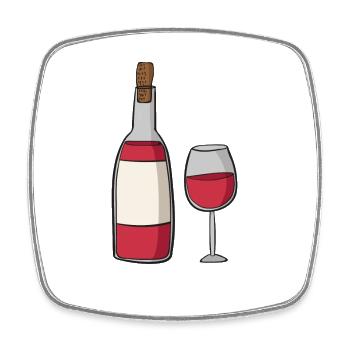 Wine - Square fridge magnet - white - Front