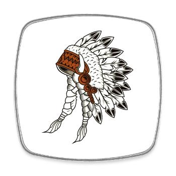 Indian - Square fridge magnet - white - Front